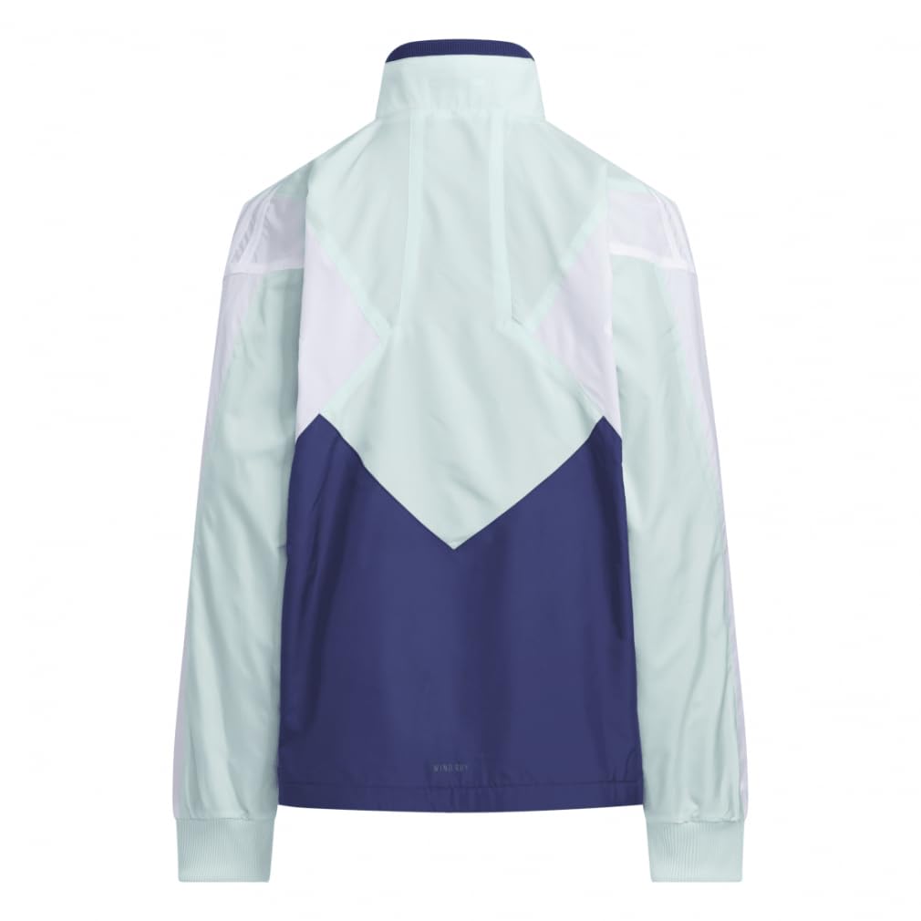 Adidas RDY Wind Color Block Трикотажный тканый тренировочный костюм изумрудно-зеленый x темно-синий Ветер. Куртка свободного кроя, Топ, Детская спортивная одежда, Юниоры, Дети, 150 см,