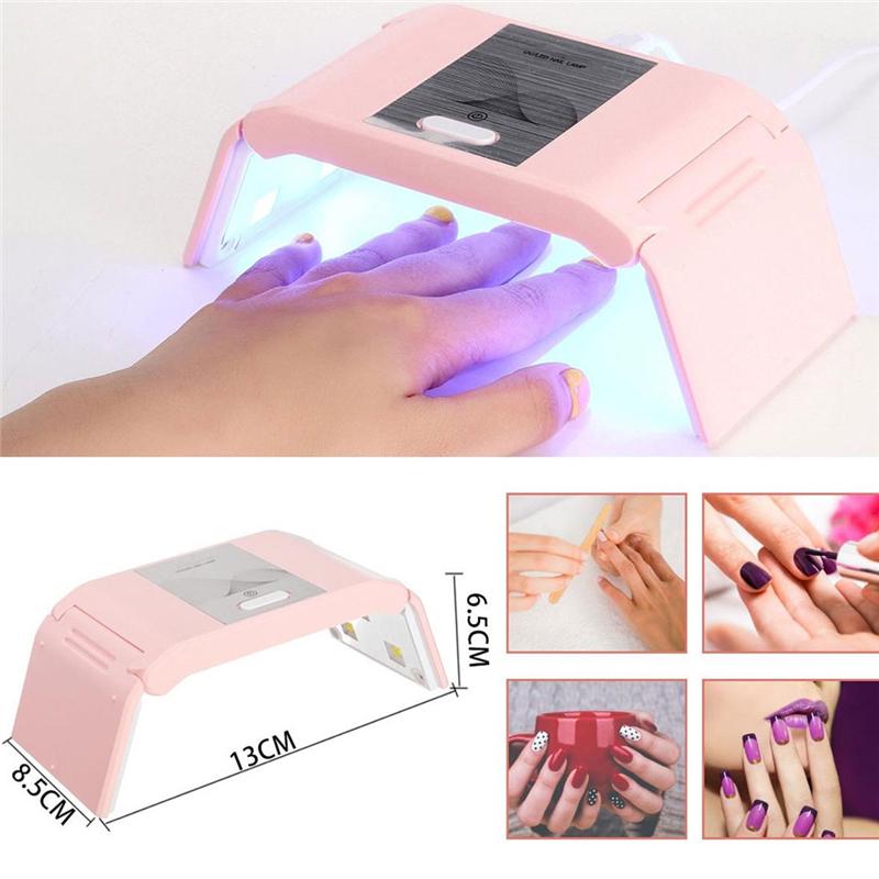Портативная складная УФ-лампа для сушки ногтей, лампа для сушки геля, USB-лак для фототерапии УФ-геля