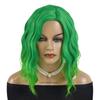 Synthetic Hair Green Wigs for Women Short Curly Wavy Wig with Side Part Bangs Heat Resistant Girls Party Halloween Cosplay Wig