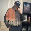 Long Gradient Knitted Scarf Warm Double-sided Tassel Scarf Contrast Colored Thick Shawl  Couple
