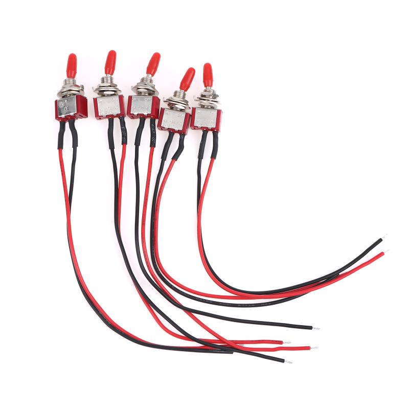2/5Pcs Mini 2 Pin Led Lights For Car Accessories Switch On/Off Spst 3A 250V 6A 125V With Pre-Soldered Toggle Truck Wires Off