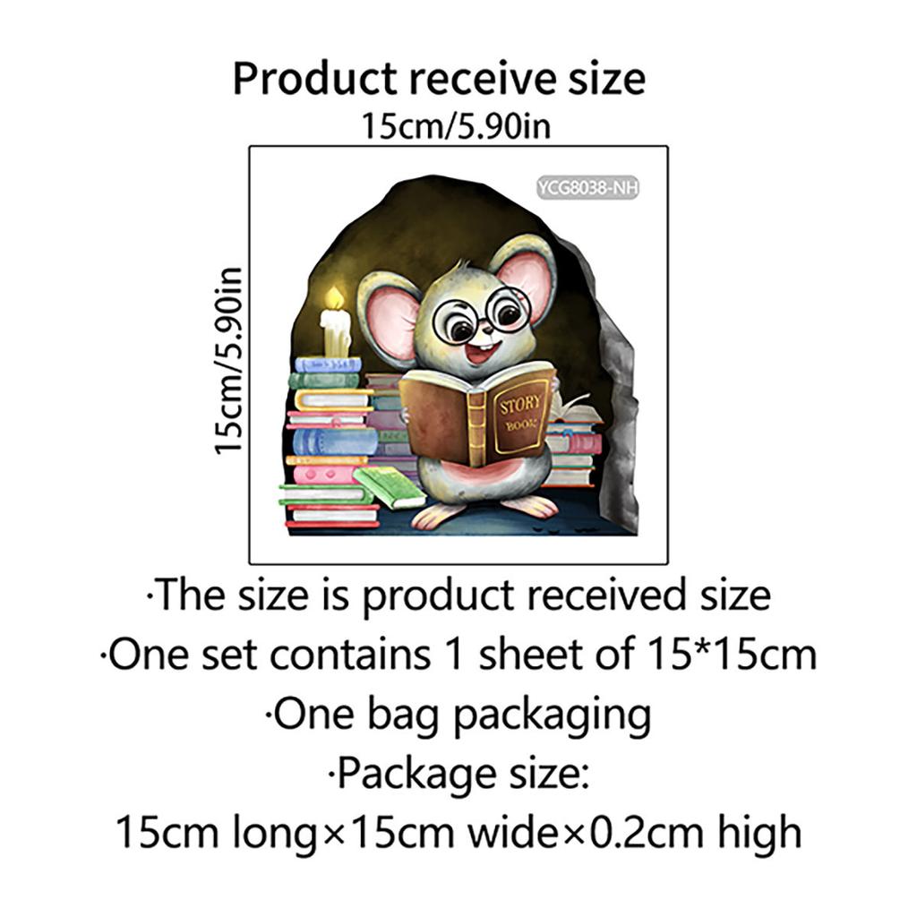 Cartoon Mouse Hole Luminous Wall Stickers for Kids Rooms Bedroom Decor Decals Home Decorations Glow In the Dark Mouse Stickers