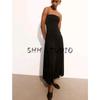 Spring New Women clothes European and American Simple Style Tube Top Sleeveless Long Mini Dress 1239043