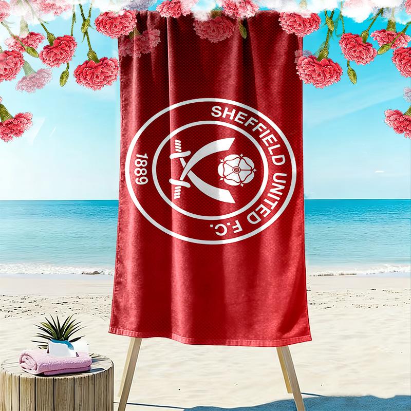 Sheffield United F.C. Полотенце для пляжа с принтом, большое, мягкое, быстросохнущее, для пляжа, кемпинга, плавания