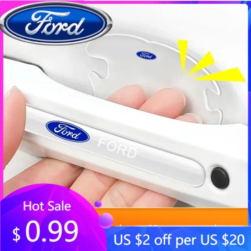 New 2026 Car Sticker Ford New 2025 Hot 4pc Car Door Edge Door Handle Door Corner Protection Film Sticker For Ford Mustang Kuga F