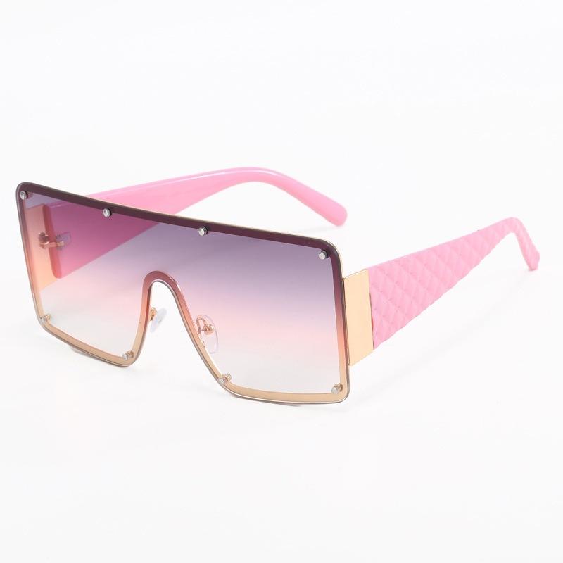 European and American fashion new one-piece large-frame sunglasses personalized wide-sided ins street shooting catwalk glasses male Internet celebrity