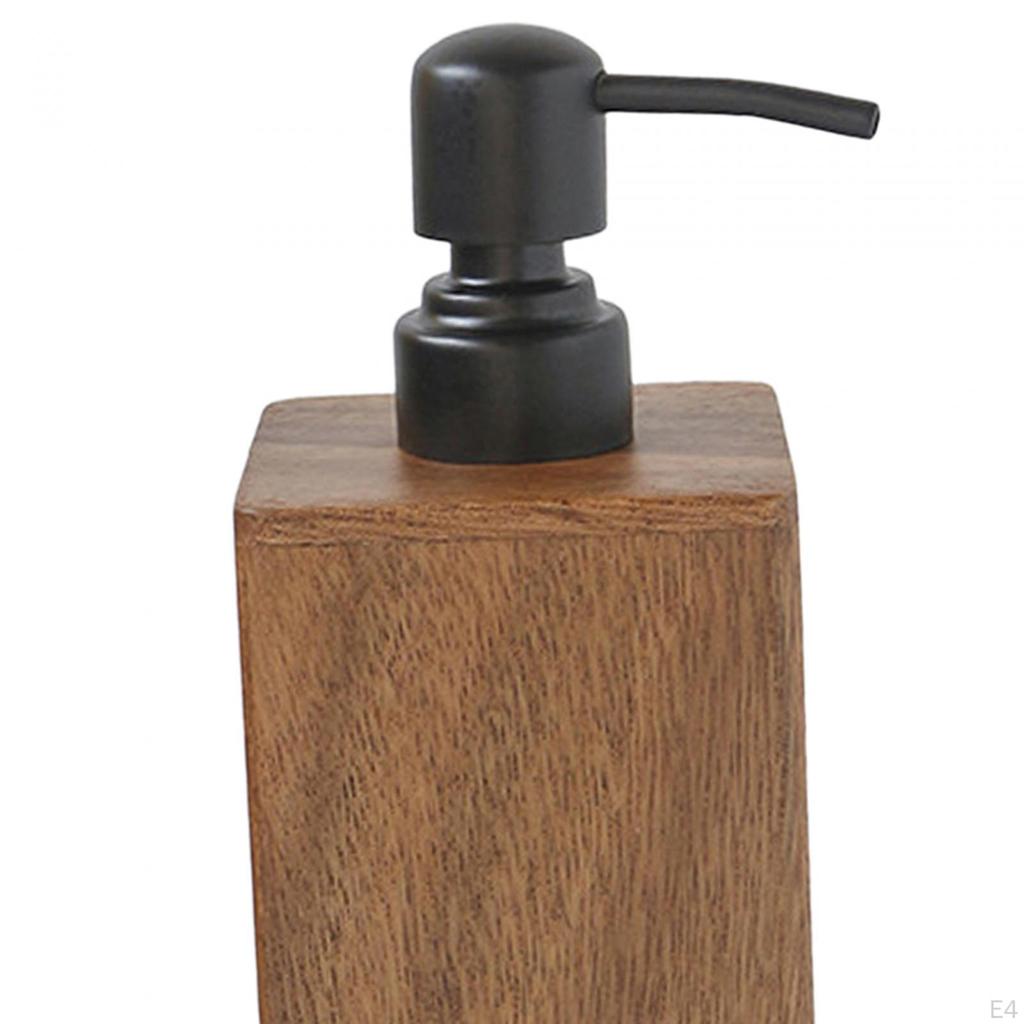 Dish Soap Pump Lotion Dispenser Empty for Shampoo Apartment Walnut Wood Simple Styles Modern