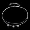 Silver Double Chain Anklet Ankle Bracelet Bell