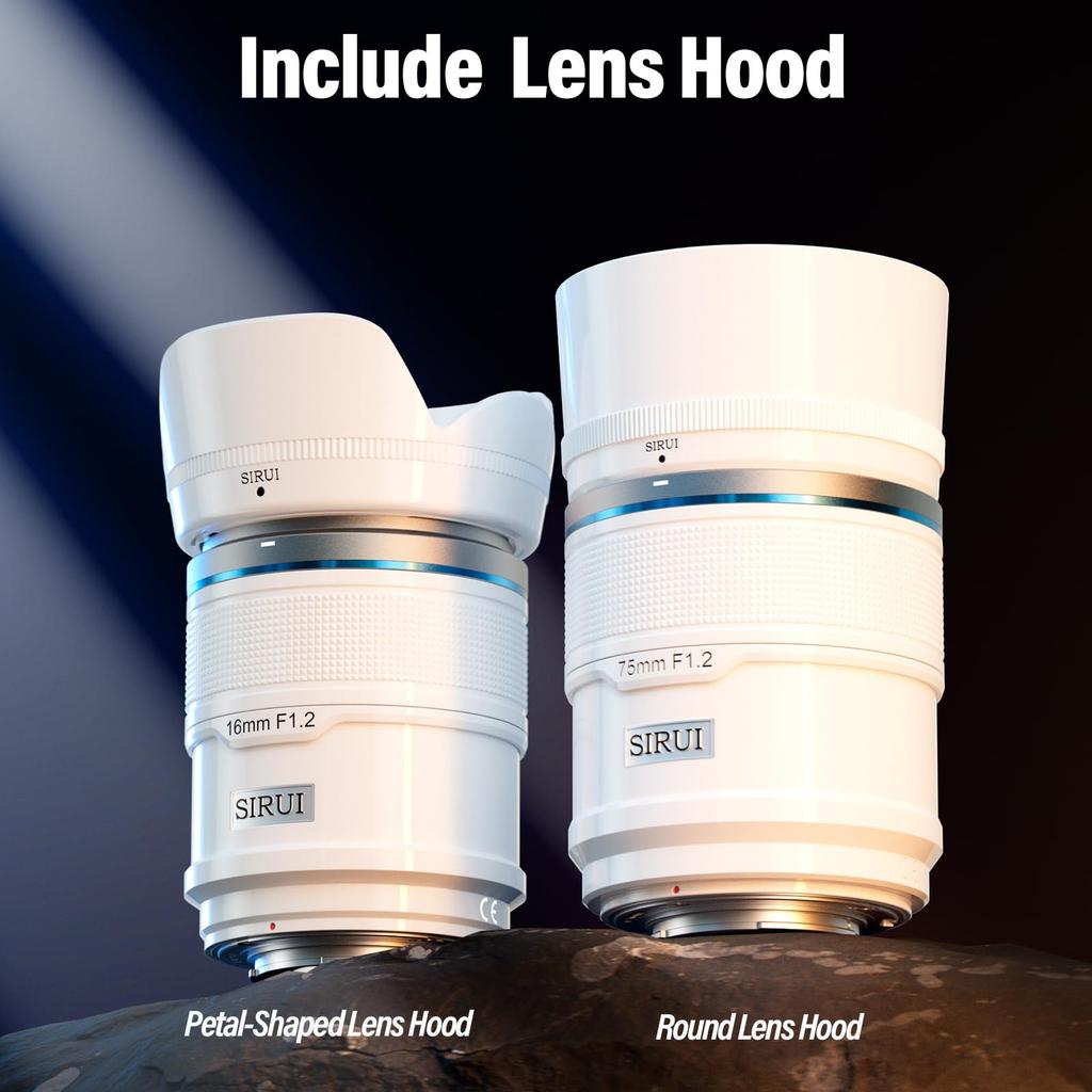 Sirui Снайперский 16мм автофокусный широкоугольный объектив для объектива, F1.2 APS-C X-T4, X-T5, X-H1, X-H2/H2S, X-T3, X-T30, X-S10 (X Mount, Белый)