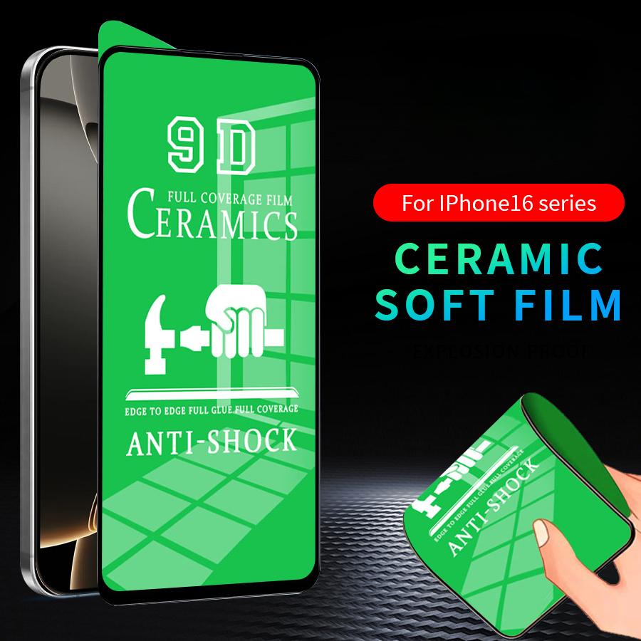 Для iPhone Air 18 17 16 15 14 13 12 mini 11 Pro XS MAX X XR 6 6s 7 8 Plus SE 2020 Полное приклеивание Полное покрытие Мягкая керамическая пленка Защитная пленка для экрана
