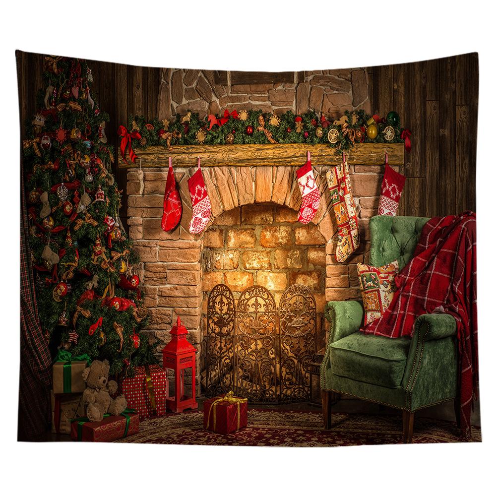 Рождественский домашний декор гобелен Санта-Клаус Зимняя ночь с принтом полиэстеровый гобелен Декор для комнаты Комната фон ткань Tapiz navideño