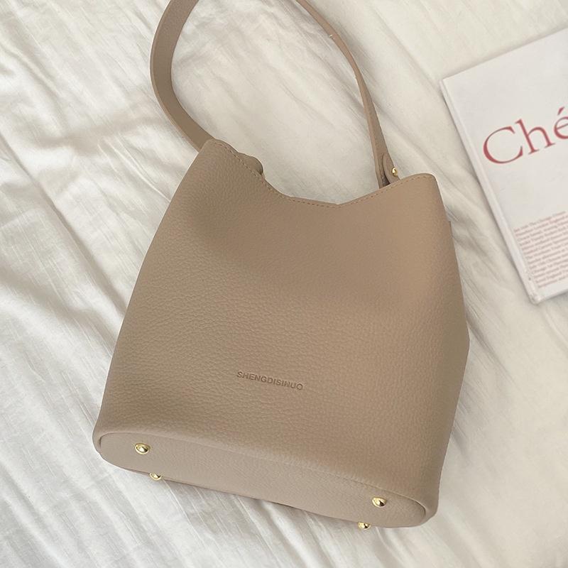 IELGY Корейская версия, модная и милая розовая сумка-ведро под мышками, сумка через плечо большой емкости.