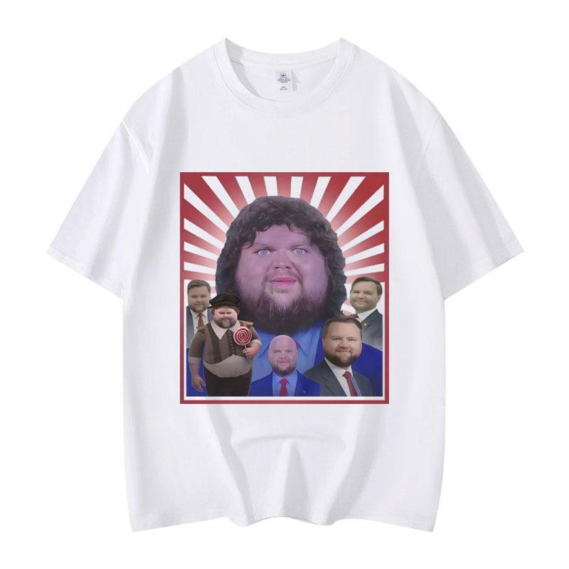 Дж.Д. Вэнс Забавный Мем Графические Футболки Мужская Женская Одежда Мода Y2k Оверсайз Футболка Летние Повседневные Свободные Футболки с Коротким Рукавом