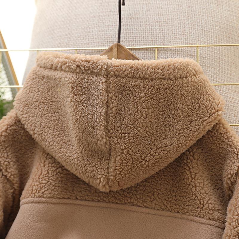 Детская утепленная куртка для мальчиков, флисовое пальто, зимняя теплая верхняя одежда, осенняя детская одежда с капюшоном