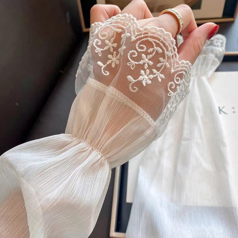 Защита от солнца Длинные нарукавники Дышащие Летние Нарукавники Защита от УФ-лучей Кружевные Рукава Велоспорт