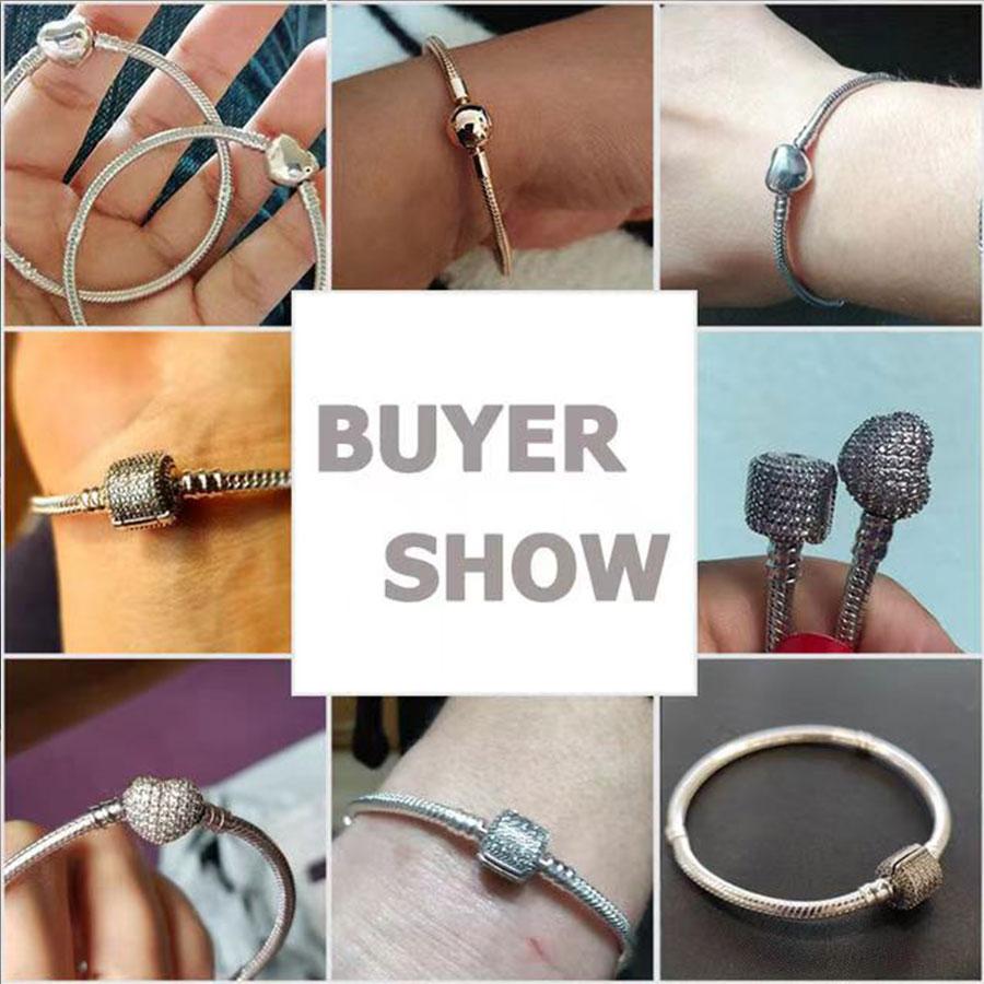 1/100 S925 silver heart crown snake bone bracelet women fashion jewelry DIY bracelet gift for her