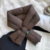Windproof Cross Feather Shawl Korean Style Down Neck Scarf Casual Cotton Padded Scarf  Hiking