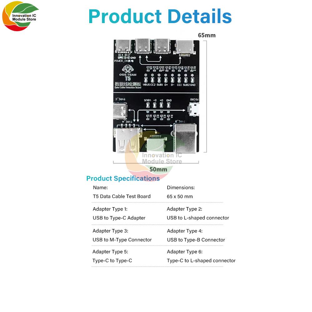 T5 Multifunctional Interface Cable Detection Module, Data Cable Testing Board, Abnormal Testing, Fast Detector