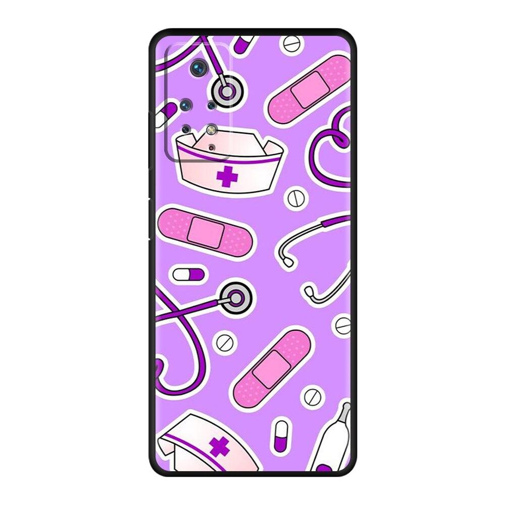 Для Redmi Note 9A 11 Pro K40 9T 7 10 8 9S 9 9C 8T K40S 10C черный стильный телефон Funda Nurse Medical Medicine