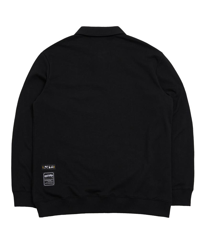 UPPERSTROP [Up3001] Upst Golf Basic Collared Sweatshirt Black