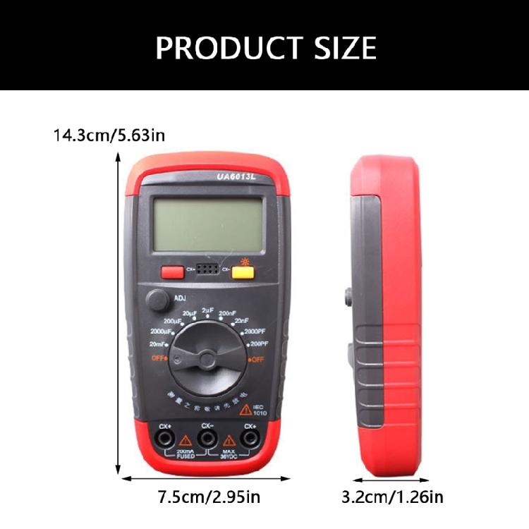 Electronic Capacitance Tester with Backlight LCD Screen ABS Multimeter for Clear Readings in Various Testing Environment