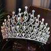 Большая корона европейской и американской невесты, роскошный барочный кристальный головной убор, корона на день рождения, корона для бала, конкурса красоты, церемонии награждения и корона для волос