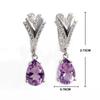 Великолепный февральский камень, натуральный аметист, комплект из серег и колец из серебра 925 пробы, легкие роскошные женские украшения