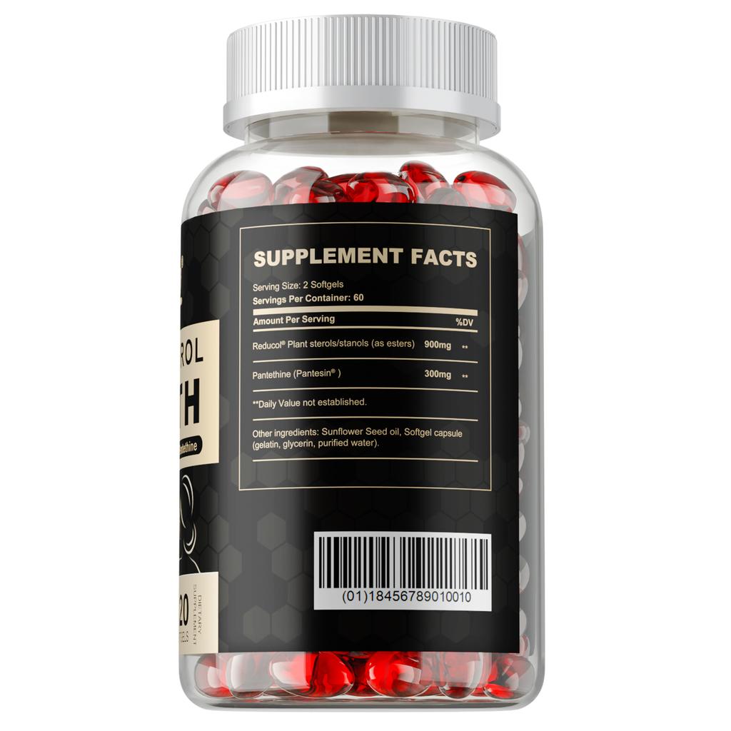 High-purity phytosterol capsules, natural supplements, potent formula, suitable for adults.