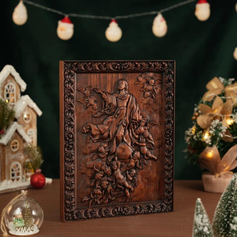 Рождественские деревянные резные украшения из цельного дерева украшения подарки Vantage Crafts