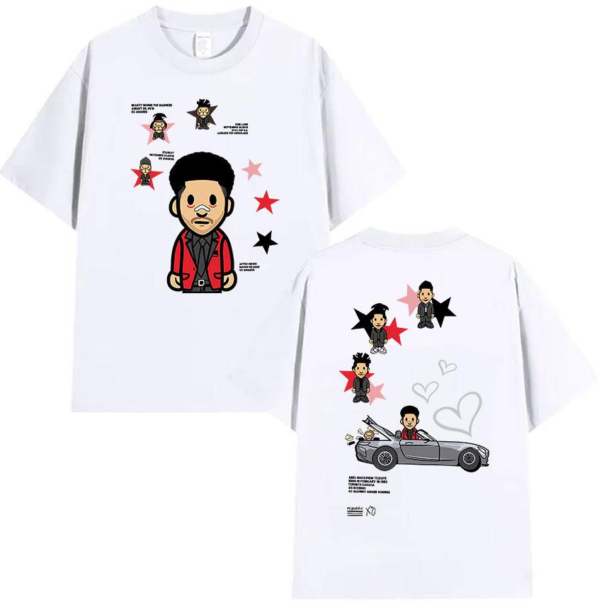 Rapper THE WEEKEND Tour Album 2026Summer Mens Luxury Retro High Quality Fashion Casual Cotton Oversized Tshirt Street Wear Y2K