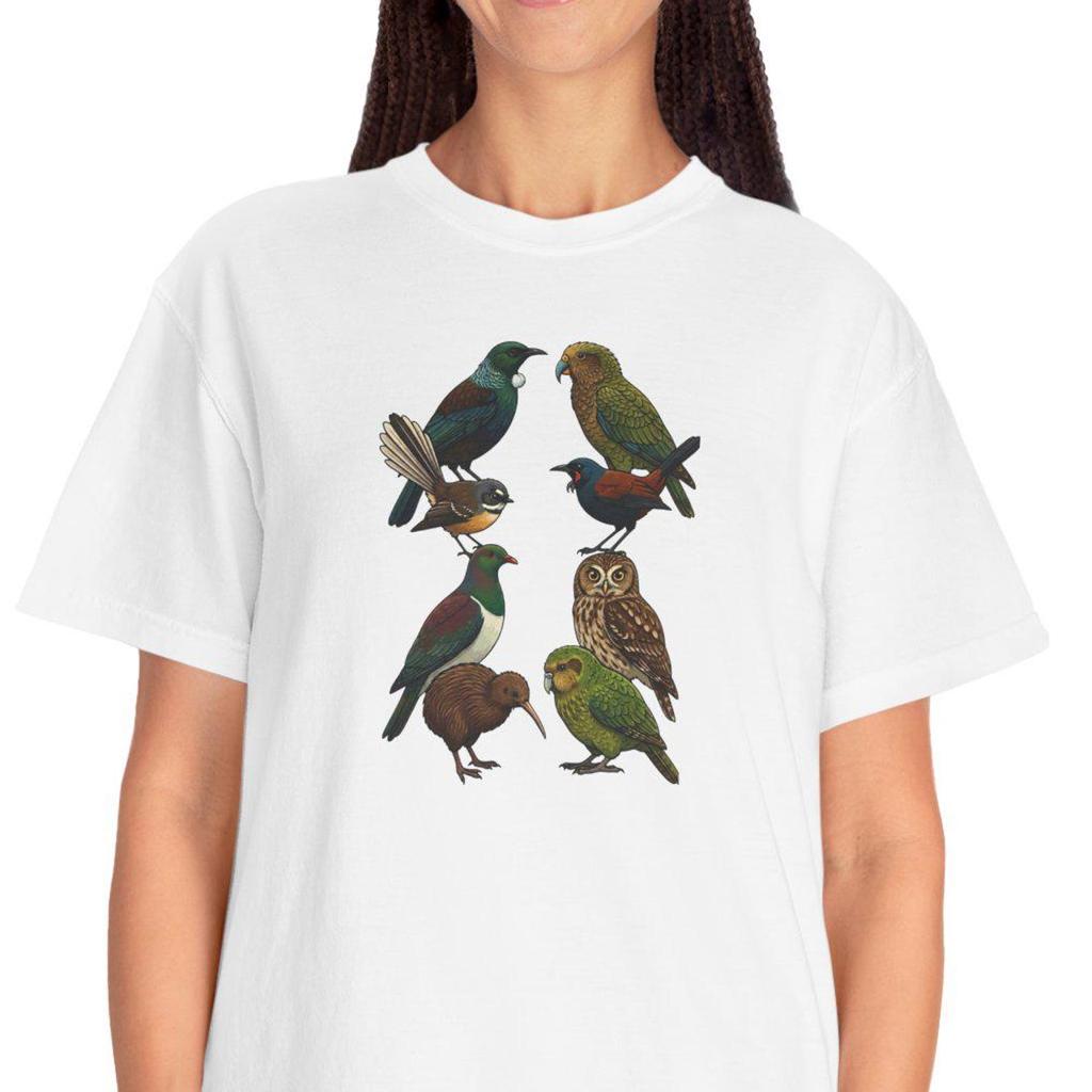 Native New Zealand Birds T-Shirt | Kiwis, Tui, Kereru, More