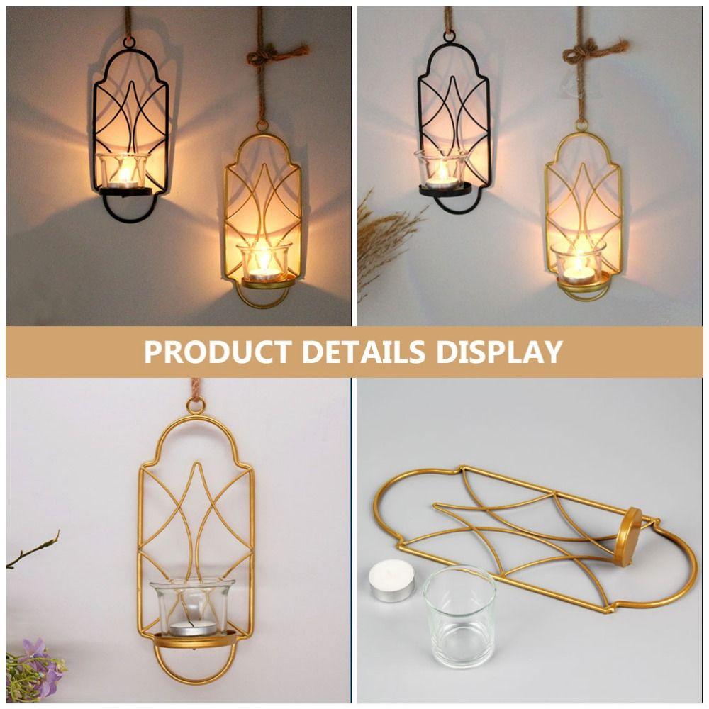Vintage Wall Mount Candle Stand Wrought Iron Wall Tealight Holder Home