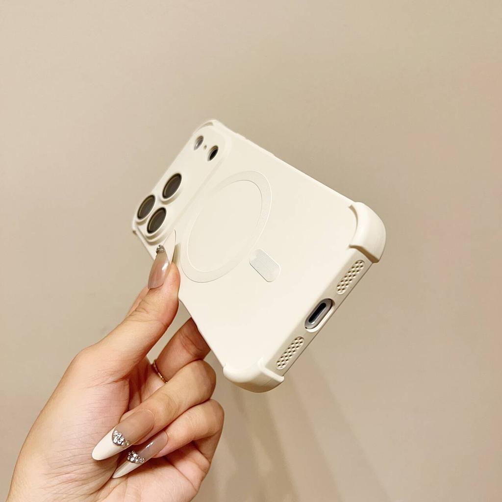 Роскошный Магнитный Ударопрочный Силиконовый Чехол Для Телефона Для iPhone 17 16 15 14 13 12 Pro Max Plus Для Magsafe Беспроводной Заряд Мягкий Чехол