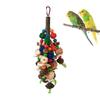 Parrots Toy Birdcage Tearing Rope Toy Multi-Colored Wooden Block Chewing Toy for Medium Large Birds Birdcage Hanging Toy
