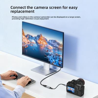 Мини-адаптер-переходник HDTV на HDTV Плетеный кабель 60 Гц 2K / 144 Гц 1080P / 240 Гц Передача для камеры, ноутбука, монитора