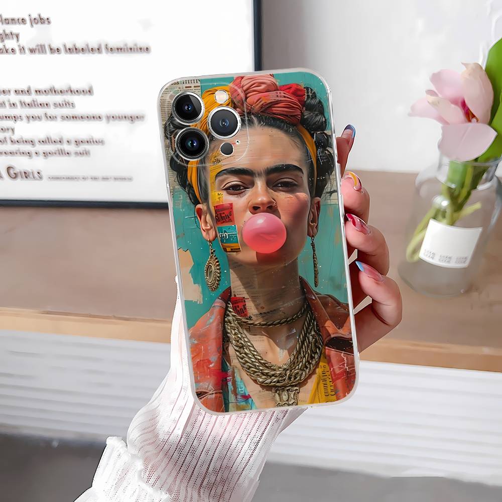 Модный Чехол для Телефона F-Frida K-KahlosS Для IPhone 17 16 15 14 13 12 11 Plus Pro Max Прозрачный Мягкий Чехол