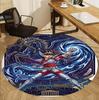 Saint Seiya Pattern Round Rug, Indoor/Outdoor Mat, for Picnic, Gameroom, Bedroom, Office, Living Room, Home Decor Carpet, Birthday Gift