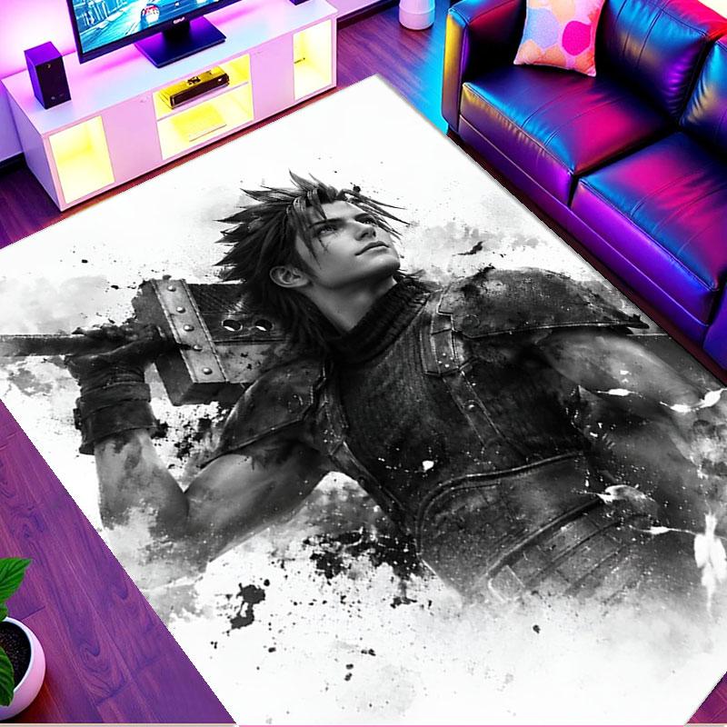 Final Fantasy Print Rug, Washable Floor Carpet, For Entryway Dorm Laundry Room Office Study, Home Decor Birthday Christmas Gift
