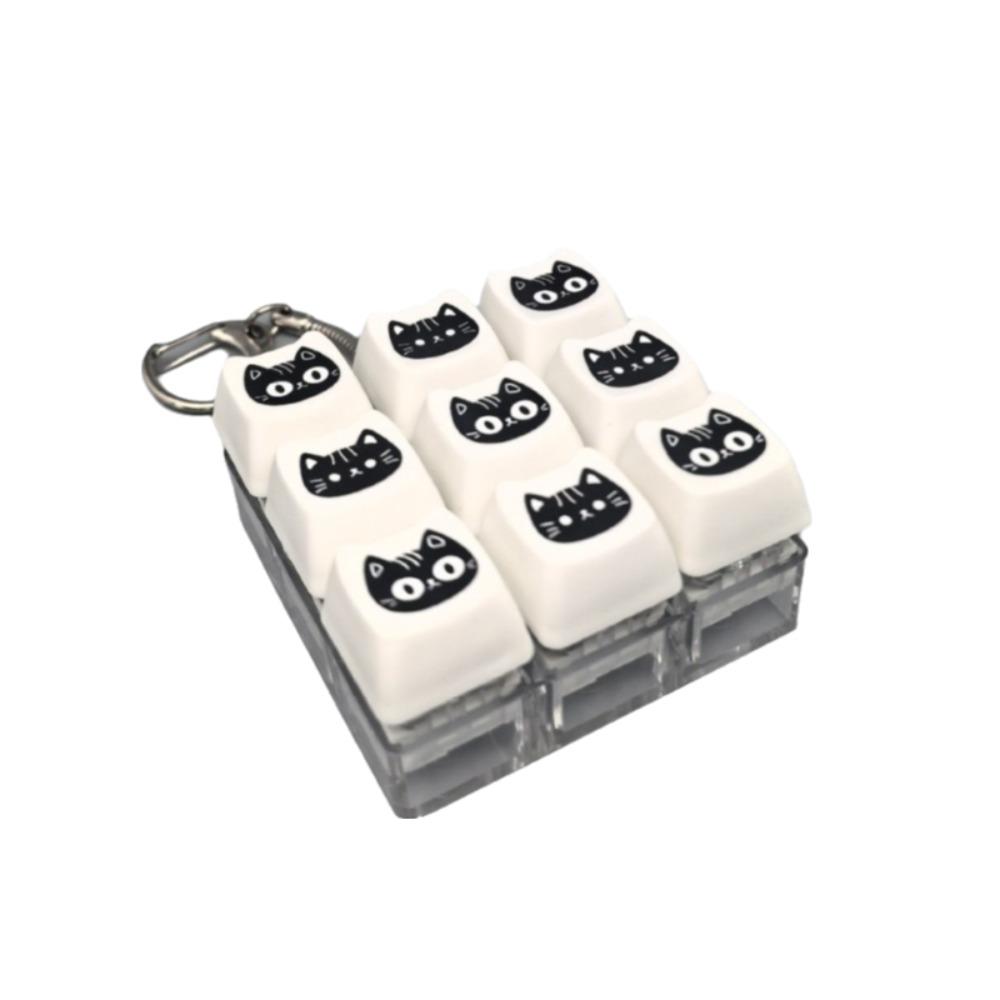 with Metal Buckle Black Cat Keyboard Key Chain Crispy Rebound Voice Keyboard Fidget Toy Student