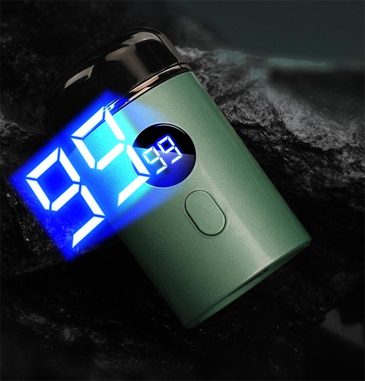 Компактная стальная мини-бритва: Электрический, Водонепроницаемый, Портативный с Цифровым Дисплеем - Идеальный Мужской Подарок.