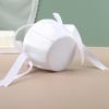 Wedding Flower Girl Basket Satin Bowknot White Basket with Faux Pearl Handle Hand Held Wedding Basket for Ceremony Party Decor