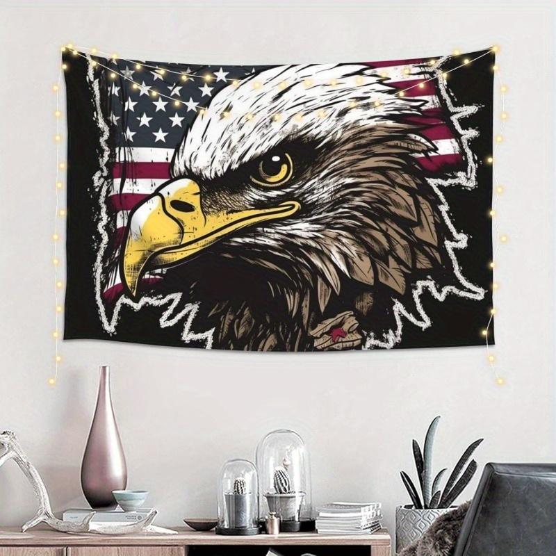 Retro bald eagle pattern Digital printing polyester wall tapestry suitable for use in living rooms bedrooms offices bars party