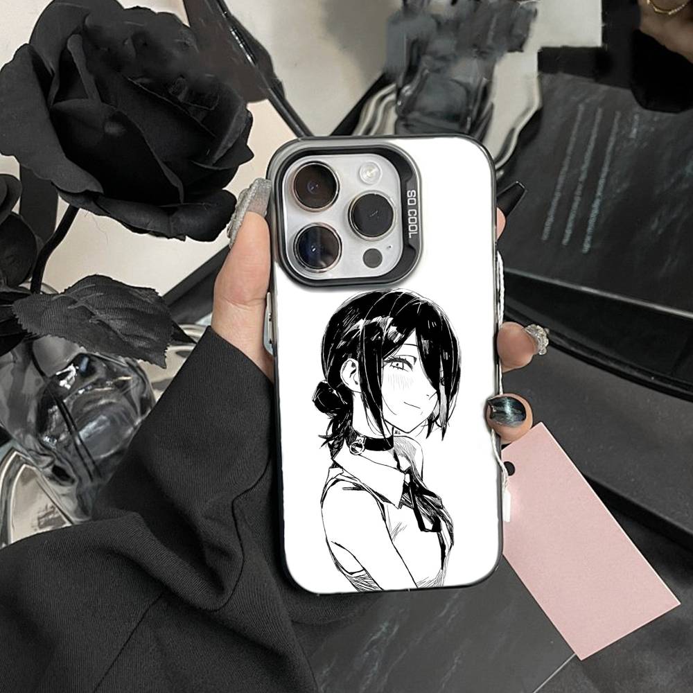 Чехол для телефона K-Reze C-Chainsaw Man для iPhone 17, 16, 15, 14, 13, 12 Pro Max белый Конфетный Матовый Ударопрочный Чехол