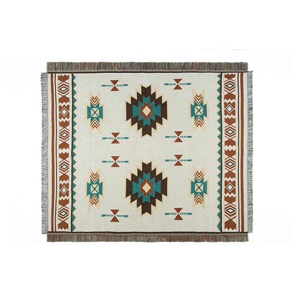 Knit Decorative Boho with Tassels Fringe Bohemian Soft Carpet Throw Blanket Sofa Mat Rug