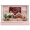 Hina Doll Hina Doll Prince Case Decoration Pink Painted Panoramic Glass Case Cherry Blossom Back with LED Width X Depth X Height 46.5 26.5 32.5cm