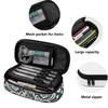 Pencil Case Practical 300D Polyester Easy Open Zipper with Main Pocket Mesh Layer and Removable Pen Divider for Daily School Use