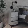 VidaXL Bedside Table with Metal Legs Sonoma Grey 40x35x69 Cm