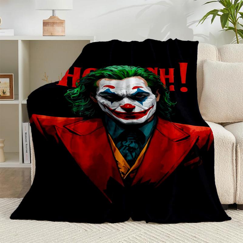 1PC Cool clown Pattern Flannel Blanket Gift, Suitable for Both Men And Women, Soft Ideal for Beds And Sofa, Birthday Or Christmas Gift