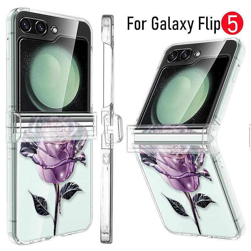 Samsung Z Flip 6 Кристально-розовый Прозрачный Складной Ударопрочный Чехол
