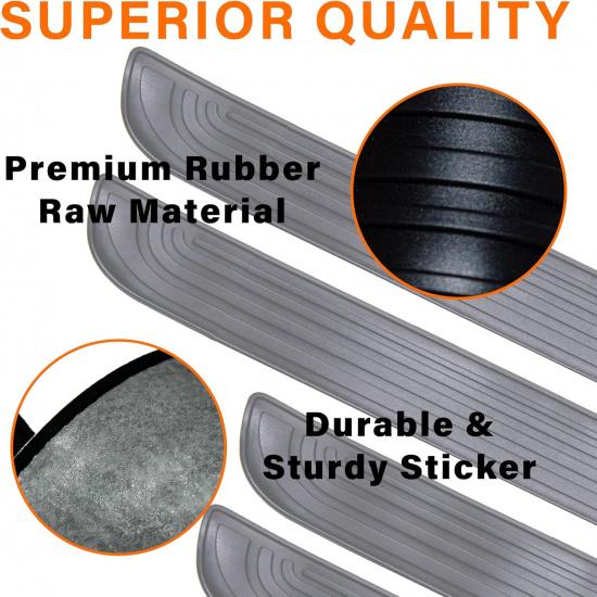 4PCS Car Door Sill Protector, Universal Threshold Protection For Cars, Automotive Rubber Scratch Resistant Entry Sill Guards, Doors Edge Step Dust